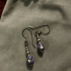 Blue star earrings